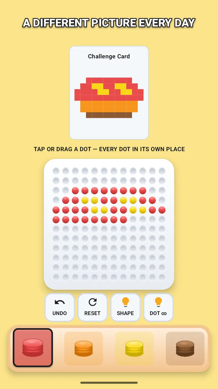 The picture of the day, a hot dog, part-copied on the pegboard